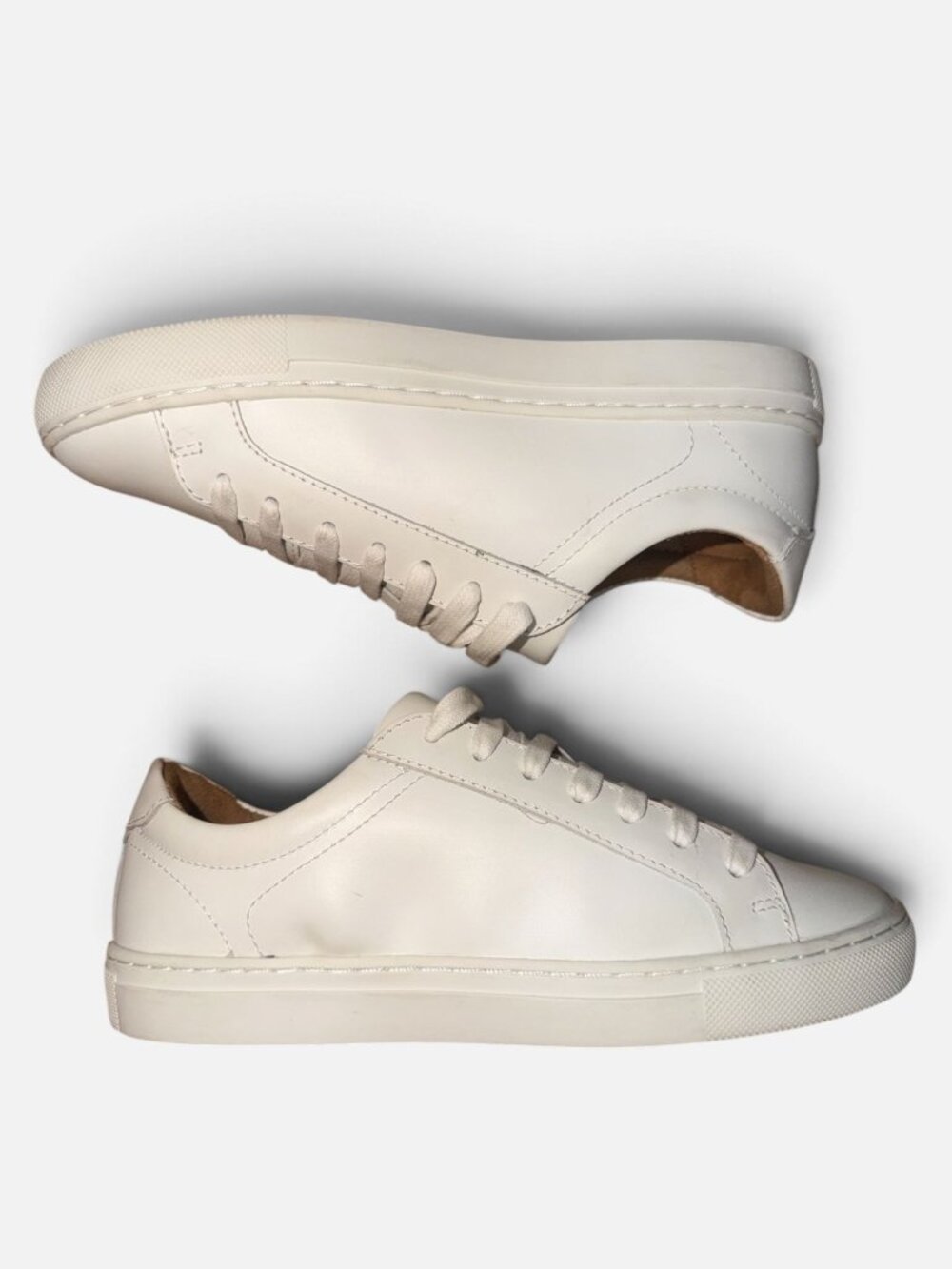 Banana Republic Nicklas Sneaker Mens 7 / W8.5 White Smooth Leather Fashion Shoe - Picture 7 of 11
